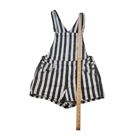 Striped Overall Romper Womens Medium Black White Beetlejuice Referee Conductor - Picture 12 of 16
